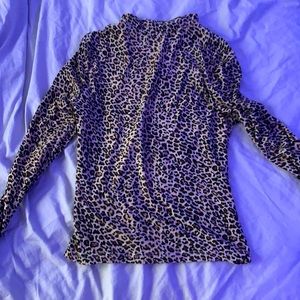 cheetah print turtle neck